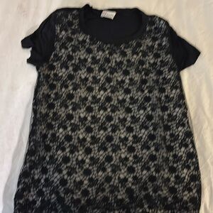 Valentino Red tee shirt with lace mesh front